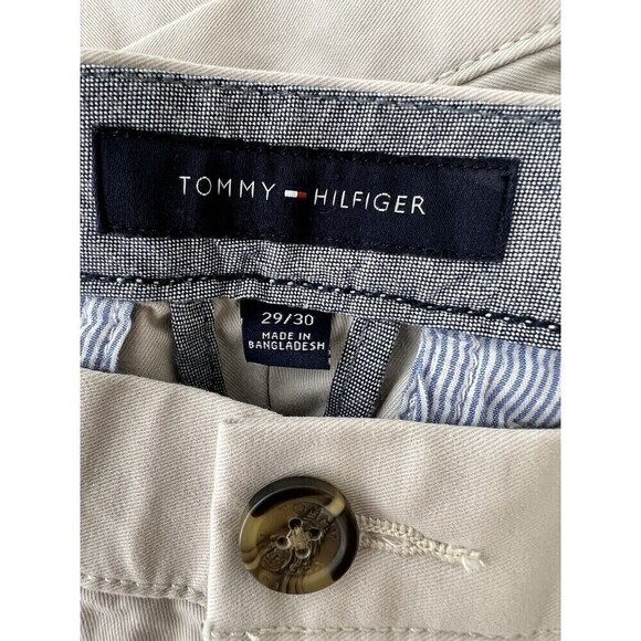 NWT Tommy Hilfiger Custom Fit Coupe Sur Mesure Men's Pant Khaki Sz 29W/30L - Picture 6 of 9